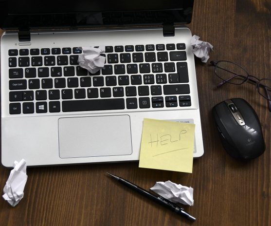 laptop, mouse, note, notebook, keyboard, computer, pencil, glasses, problems, help, support, keys, portable device, work, write, repair, table, wood, technology, home office, workplace, post it, support, support, support, support, support, post it